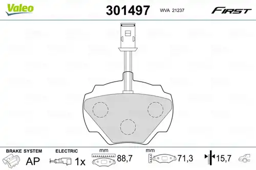 накладки VALEO 301497