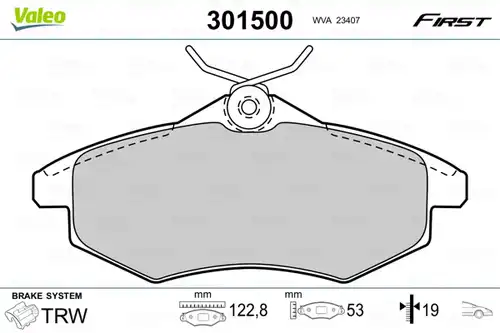 накладки VALEO 301500