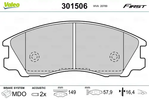 накладки VALEO 301506