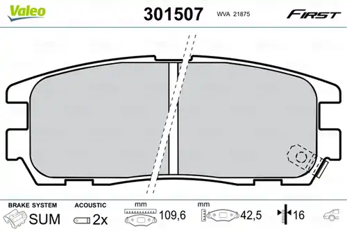 накладки VALEO 301507