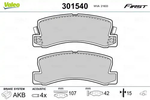 накладки VALEO 301540