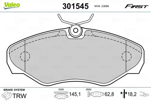 накладки VALEO 301545