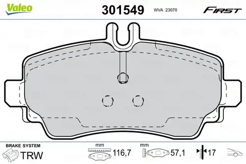 накладки VALEO 301549