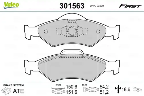 накладки VALEO 301563