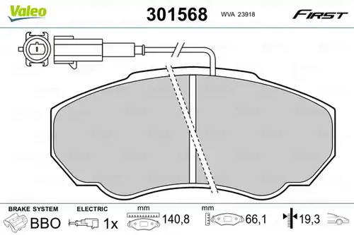 накладки VALEO 301568