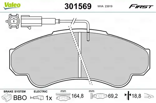 накладки VALEO 301569