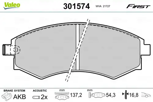 накладки VALEO 301574