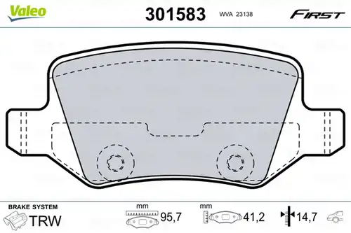 накладки VALEO 301583