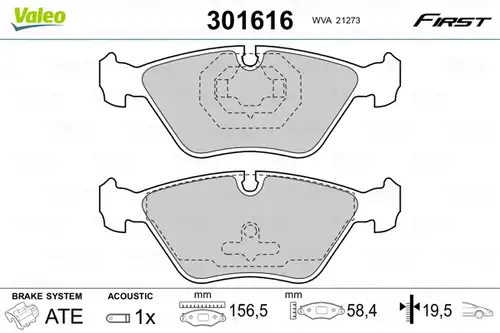 накладки VALEO 301616