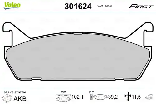 накладки VALEO 301624