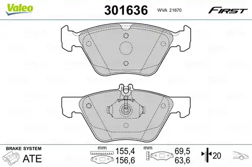 накладки VALEO 301636