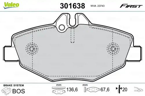 накладки VALEO 301638