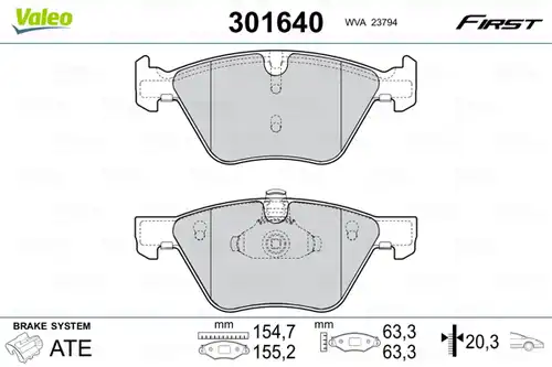 накладки VALEO 301640