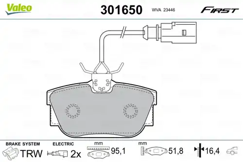 накладки VALEO 301650