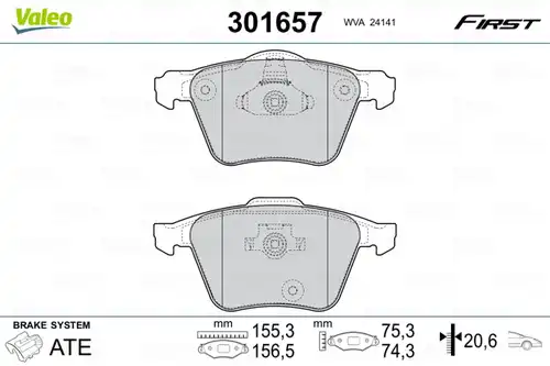 накладки VALEO 301657