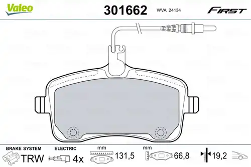 накладки VALEO 301662