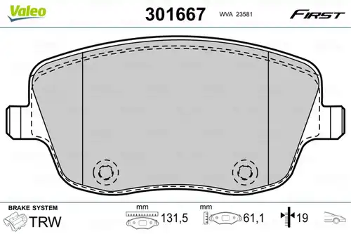 накладки VALEO 301667