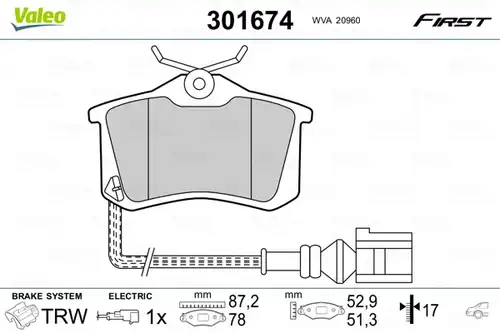 накладки VALEO 301674