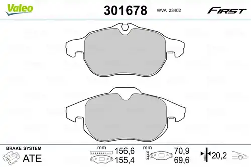 накладки VALEO 301678