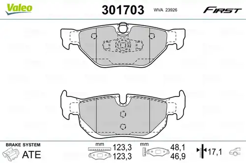 накладки VALEO 301703