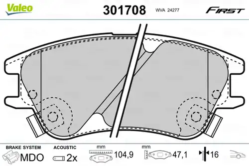 накладки VALEO 301708