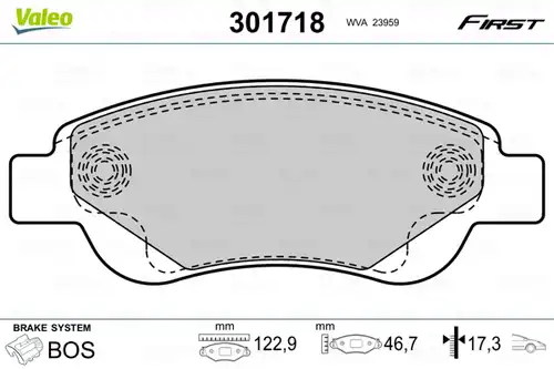 накладки VALEO 301718