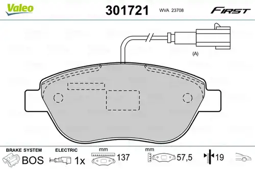 накладки VALEO 301721