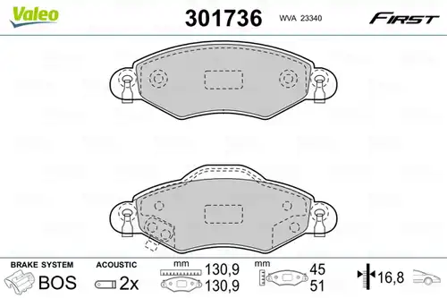 накладки VALEO 301736