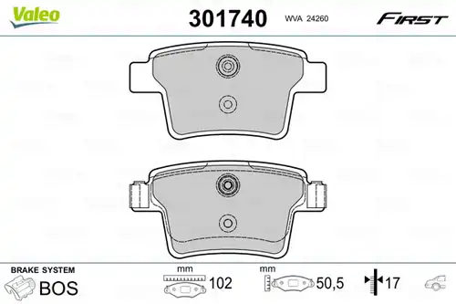 накладки VALEO 301740