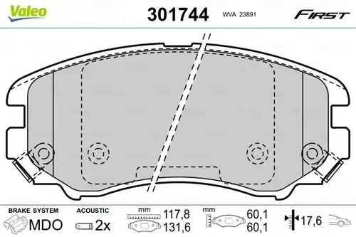 накладки VALEO 301744