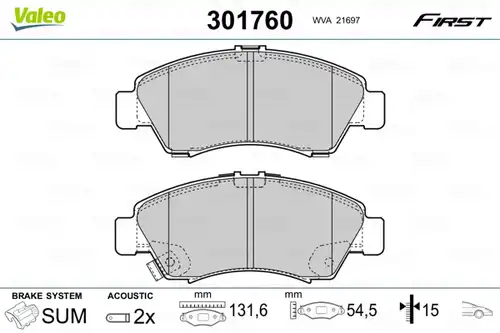 накладки VALEO 301760