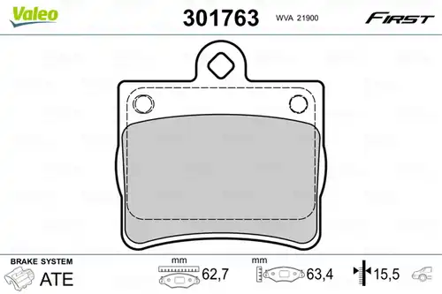 накладки VALEO 301763