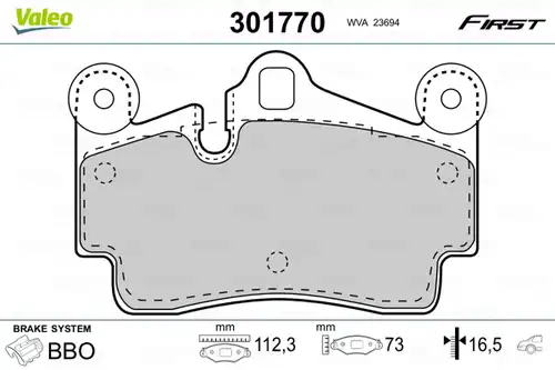 накладки VALEO 301770