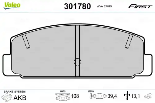 накладки VALEO 301780