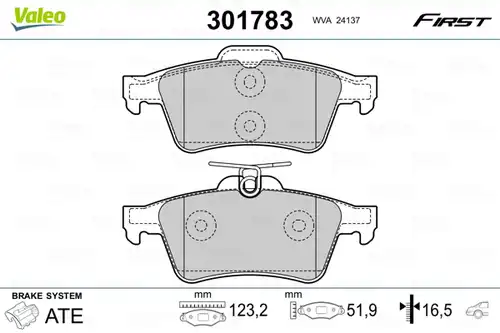 накладки VALEO 301783