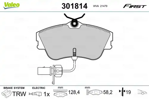 накладки VALEO 301814