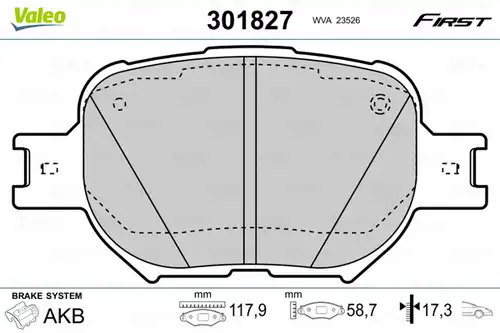 накладки VALEO 301827