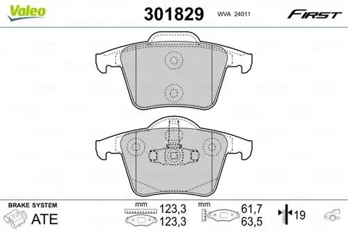 накладки VALEO 301829