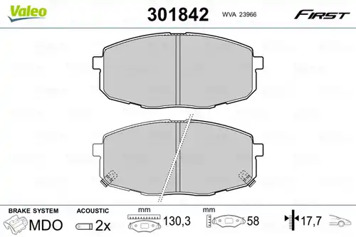 накладки VALEO 301842