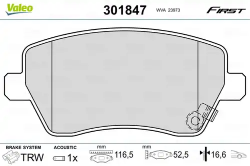 накладки VALEO 301847