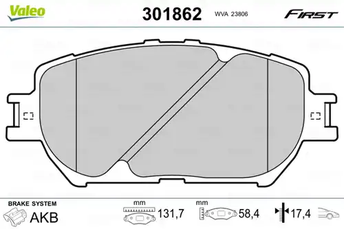 накладки VALEO 301862