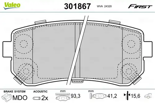 накладки VALEO 301867