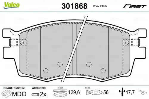 накладки VALEO 301868