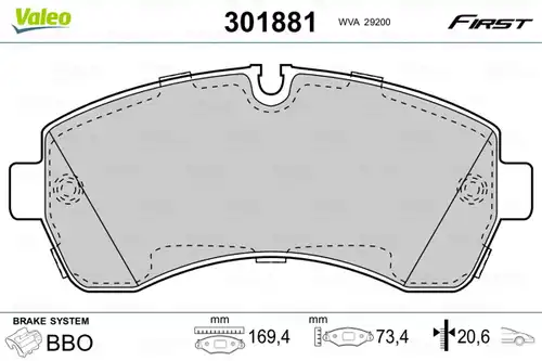 накладки VALEO 301881