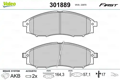 накладки VALEO 301889