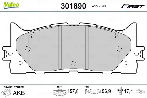 накладки VALEO 301890