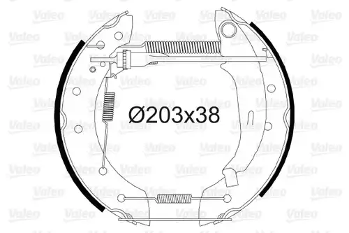 комплект спирачна челюст VALEO 554703