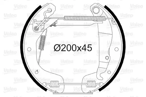 комплект спирачна челюст VALEO 554794