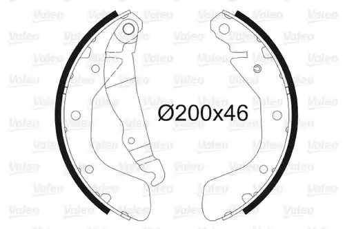 комплект спирачна челюст VALEO 562078