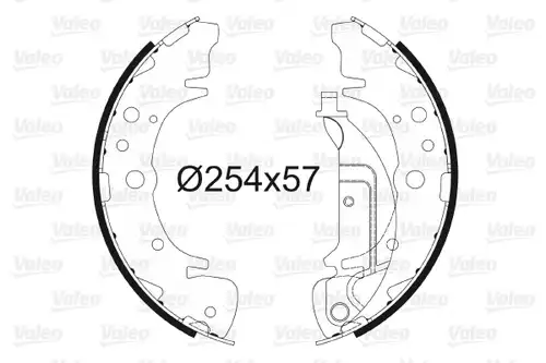 комплект спирачна челюст VALEO 564024